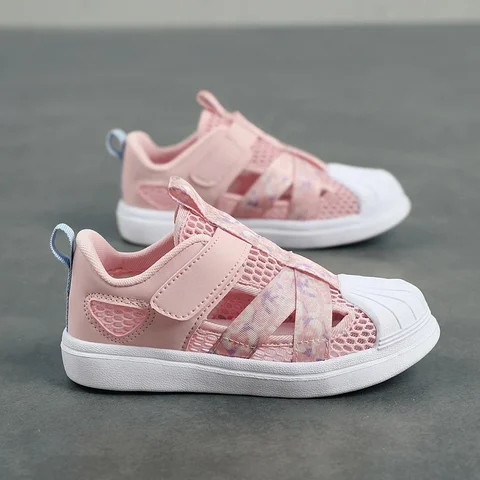 Mode Kinder weiche Freizeitschuhe Mädchen hell klobige Luftgitter -Sneakers Kid Sommer 4 5 6 7 8 Prinzessin Net Sport Schuhe Koreaner