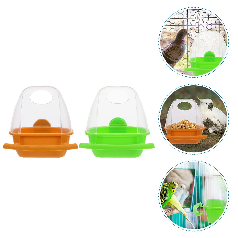 Food Box Pet Plastic Cage Dispenser Tail Parrot Catcher Cockatiel Container Bird Feeder For Outside