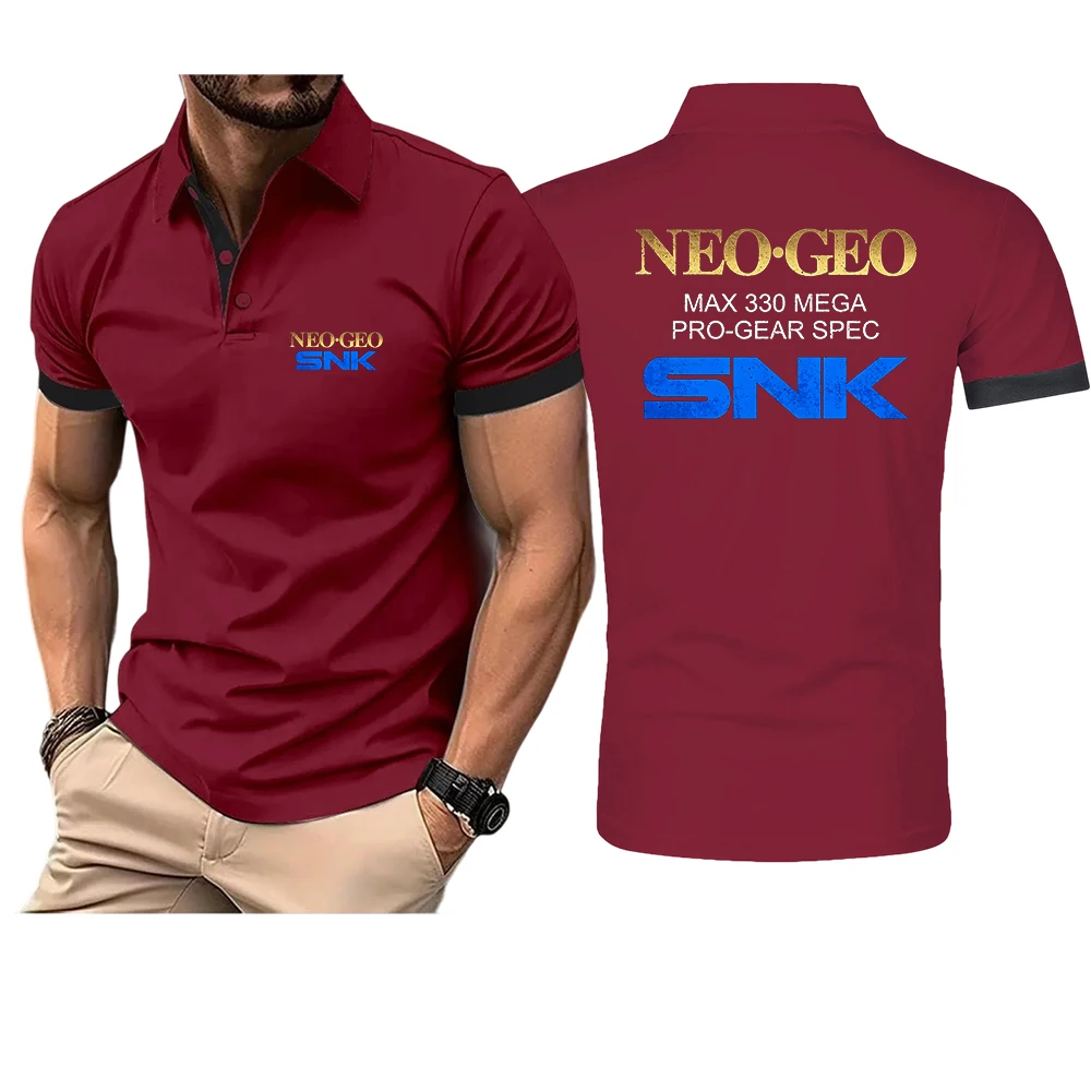Фото Мужская легкая футболка-поло 2026 Neo Geo Pro Gear Spec с графическим логотипом, однотонная, дышащая, летняя №5