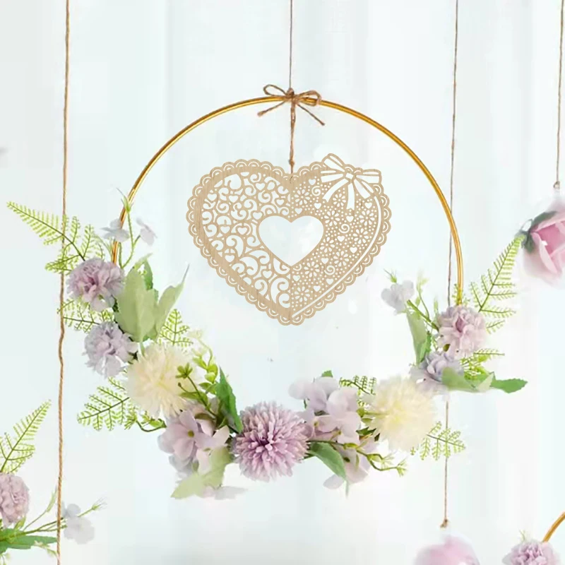 

Деревянная подвеска в виде влюбленных чипов, украшение «сделай сам», круговое украшение для стен, подвеска для улицы, Рождественское украше...