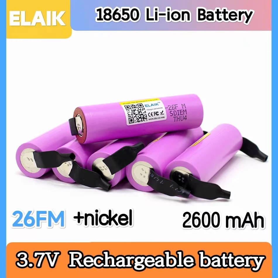 

New 18650 3.7V Battery 2600mAh * 10PCS Rechargeable Battery ICR18650-26F Industrial+DIY Nickel Suitable for Flashlight