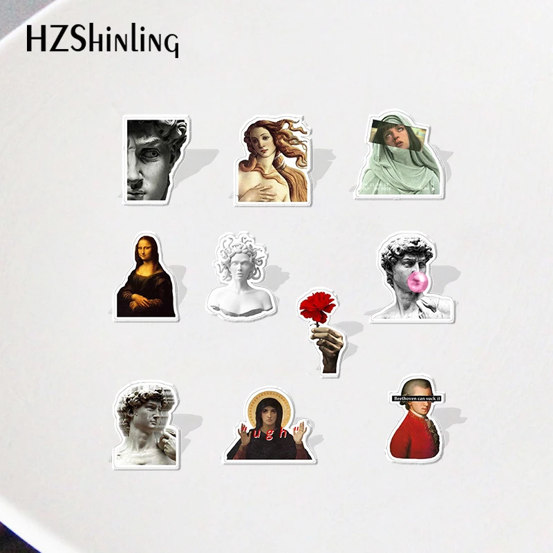 2023 Мультяшные знаменитости Monalisa David акриловые булавки для воротника с узором из аниме акриловые булавки для лацканов из эпоксидной смолы 2023 Мультяшные знаменитости Monalisa David акриловые булавки для воротника с узором из аниме акриловые булавки для лацканов из эпоксидной смолы