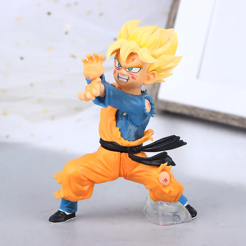 

12cm Anime Dragon Ball Z Figure Son Goten Son Goku Super Saiyan Fighting Figurine Kawaii Doll PVC Collectible Model Toy Kid Gift