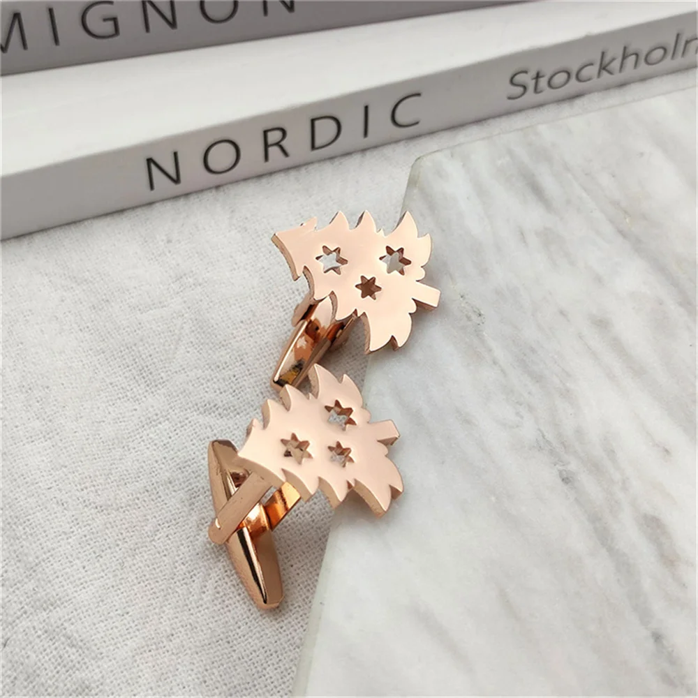 Индивидуальные запонки в виде рождественской елки для мужчин 1 пара зеркальные