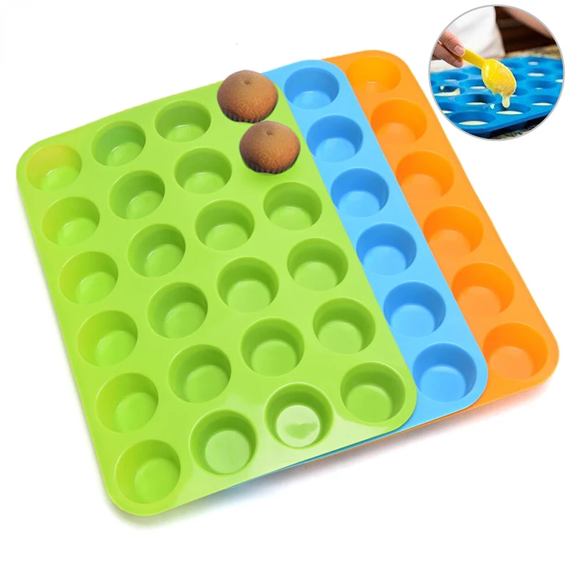 

24 Cavity Cake Molds Silicone Cupcake Cookie Bakeware Fondant Pudding DIY Home Baking Mold Muffin Cup Cake Decorating Tool