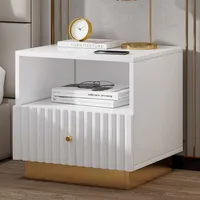 Light Luxury Bedside Table Modern Minimalist Small Storage Cabinet Multifunctional White Bedside Table With Drawers