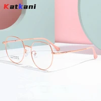 katkani ultra light fashion titanium alloy glasses retro round myopia optical prescription decorative glasses frame women 86299