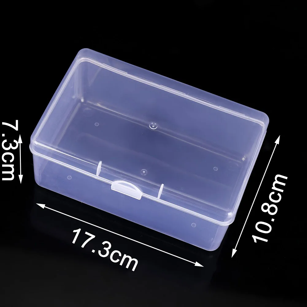 Rectangle Transparent Plastic Cosmetics Puff Storage Box Jewelry Earring Bead Screw Holder Case Container Tool Parts Organizer