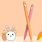 Чехол для карандаша Apple Pencil 1 2, силиконовый милый Ударопрочный Мягкий защитный чехол с изображением моркови, кота и стилуса для сенсорного экрана 21 дюйма
