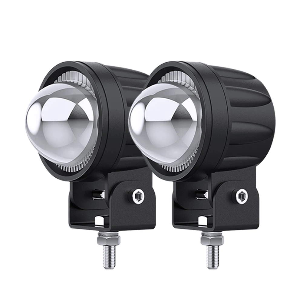 

2pcs Motorcycle Work Light External Spotlight Auxiliary Lamp Projector Lens 6000K White 3000K Amber Waterproof Headlight