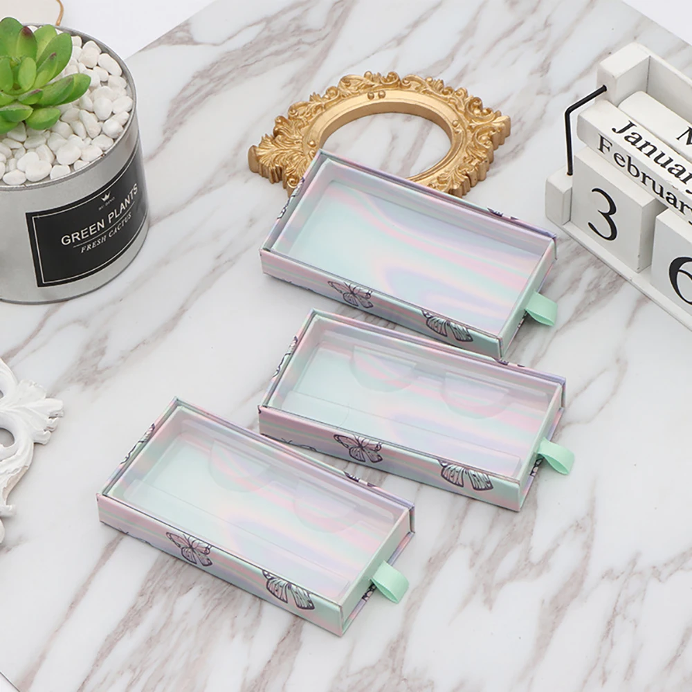 

Новое поступление, голографическая коробка для хранения норковых ресниц в форме бабочки с лотком, оптовая продажа, 25 мм, длинные норковые ре...