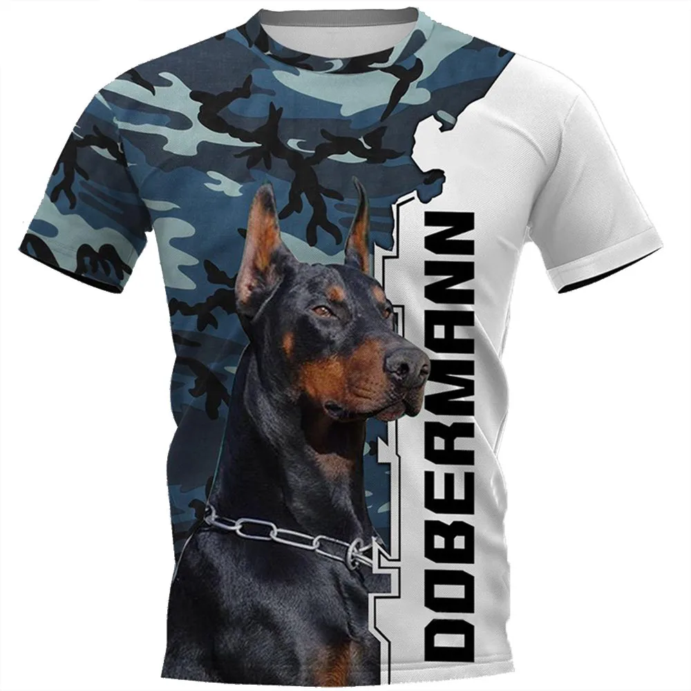 

2022 Summer 3D Fashion Funny Animal Cute Dog Graphic T-shirts Casual Pattern Men's t-shirt Print Short Sleeve Sportswear Tops