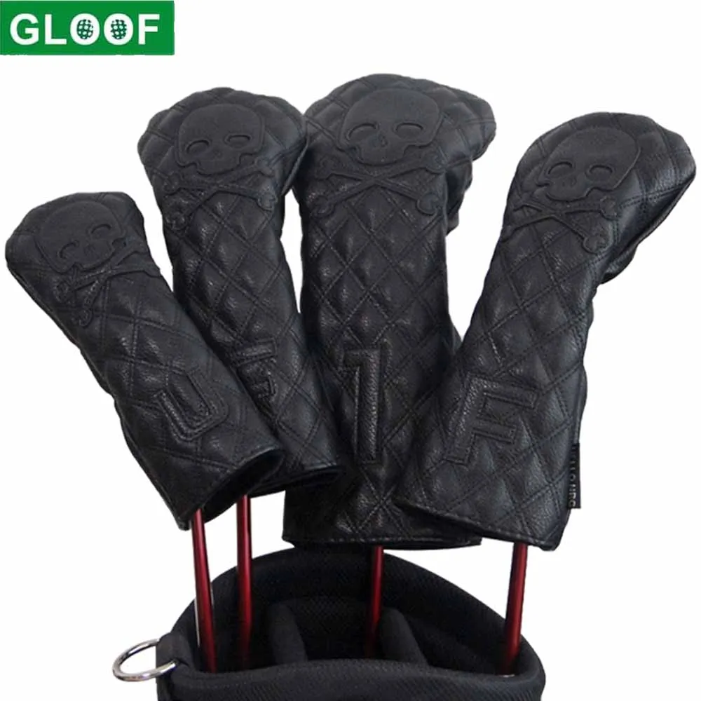 

Головной убор для гольфа череп водитель Fairway Гибридный деревянный головной убор Набор из искусственной кожи водонепроницаемые мягкие проч...