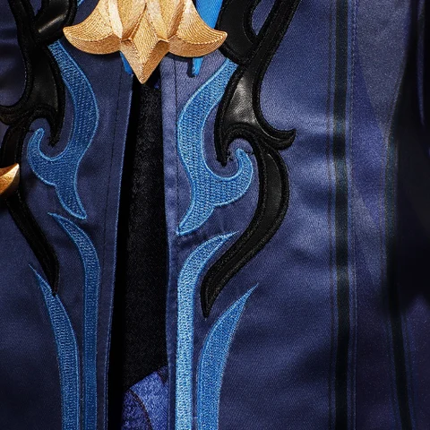 Костюм для косплея Genshin Impact Neuvillette, парик, трость, униформа фонтеина Главного судьи, брюки, головной убор, перчатки, аксессуары