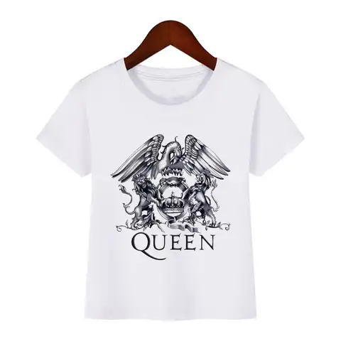 Детская футболка с принтом рок-группы Queen Freddie Mercury, забавная одежда для маленьких мальчиков, Детская Повседневная футболка, топ для девочек, ...