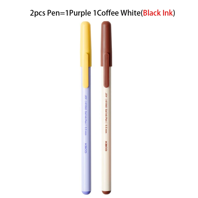 

Гелевая ручка KACO JOY 0,5 мм, черная забавная ручка для печенья с матовым корпусом, ручки для ежедневного письма, 1600 м, большая емкость, школьные принадлежности