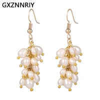 handmade freshwater pearl drop earrings for women accessories gold fashion bridal wedding earring party bride jewelry gift