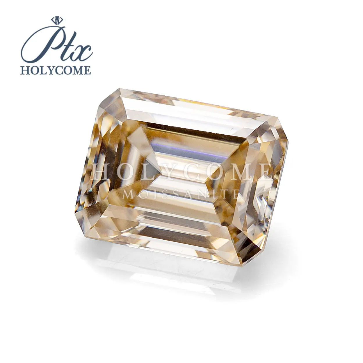 Holycome Moissanite Шампань цвет Gra Сертифицированный VVS1 изумрудная огранка Свободный