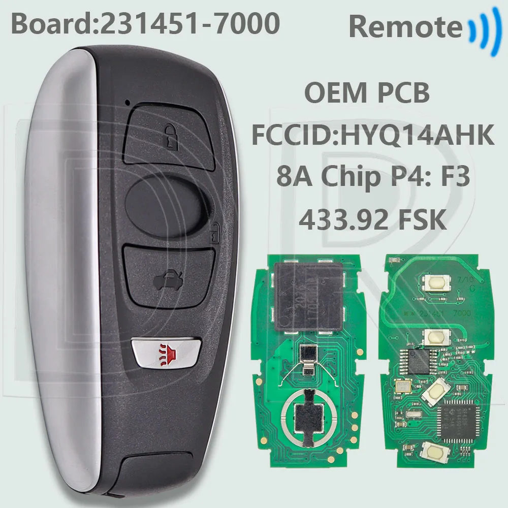 

DR HYQ14AHK HYQ14AHC 8A/ID74 чип приближения умный автомобильный дистанционный ключ для Subaru Impreza Legacy BRZ Crosstrek Forester Outback Ascent