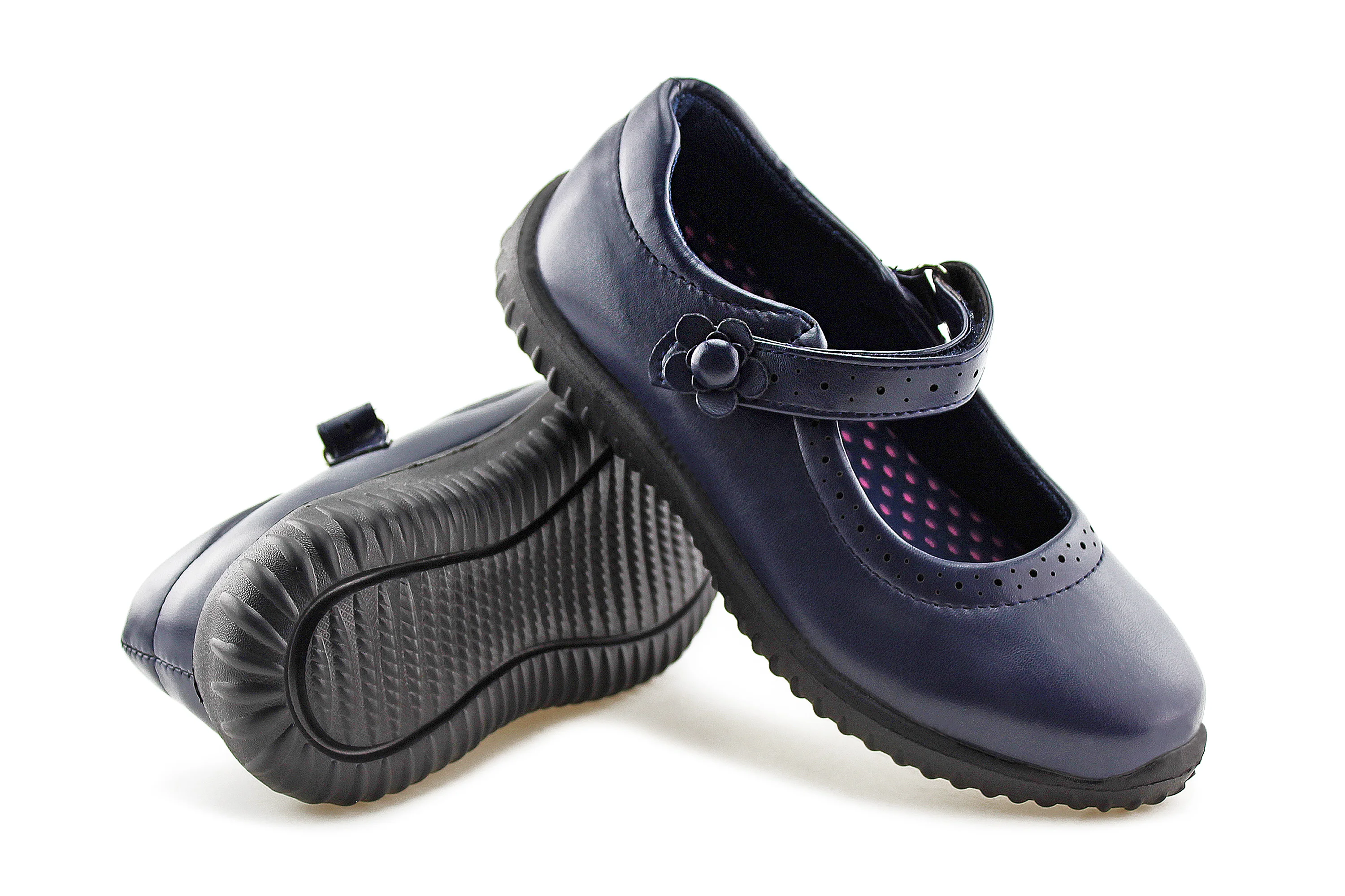 brooman Girl's Mary Jane School Uniform Shoes Girls Black Lightweight Non-marking Outsole Outdoor Spring