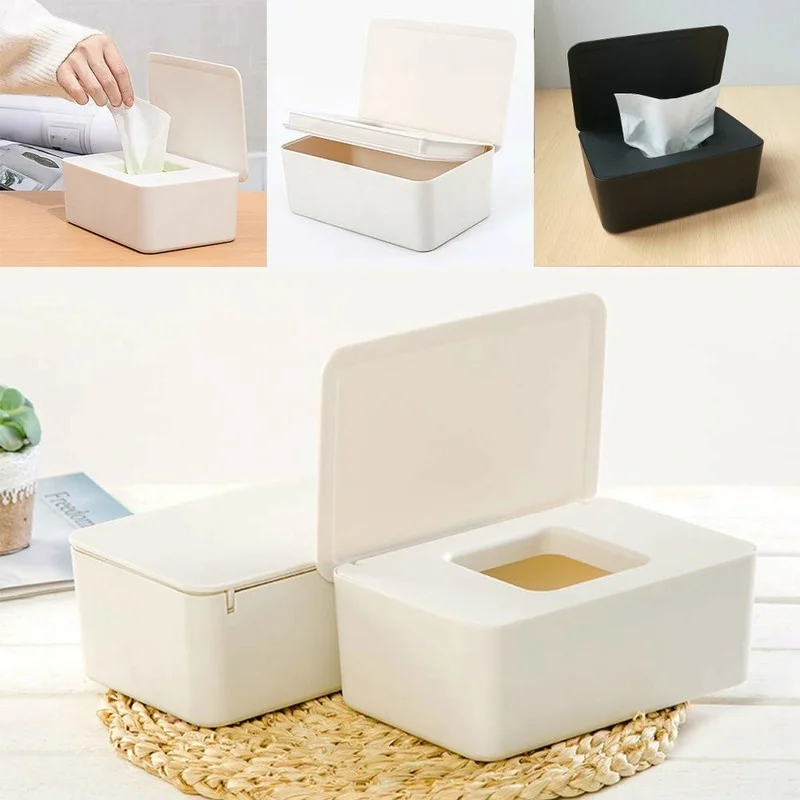 

Wet Tissue Box Desktop Seal Baby Wipes Paper Storage Box Household Plastic Dust-proof with Lid Tissue Box for Home Office