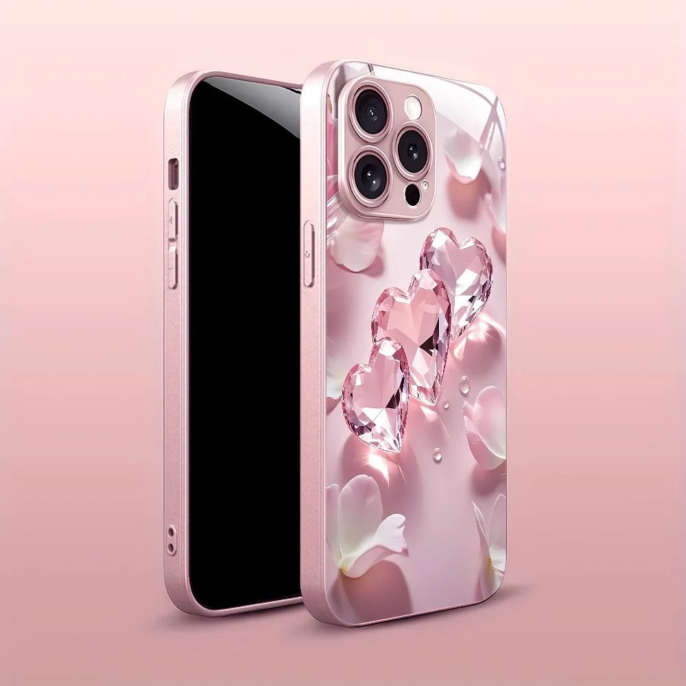 Фото Чехол из закаленного стекла с розовой бабочкой для iPhone 17 Pro Max, чехлы для iPhone 17 Air 16 15 14 Plus 13 12 11 X XS XR 7 8 SE2 Fundas Cover №5