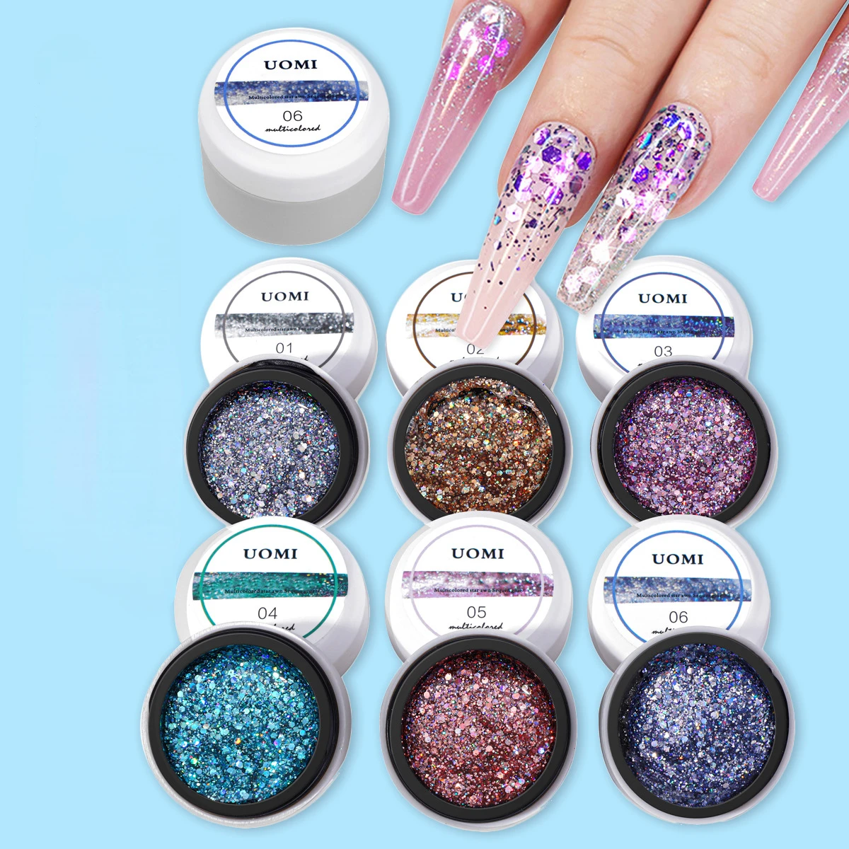 Sequin Nail Polish Glue Super Flash Nail Polish Glue Large Platinum Ice Translucent Glitter Nail Art Shop glitter for nails