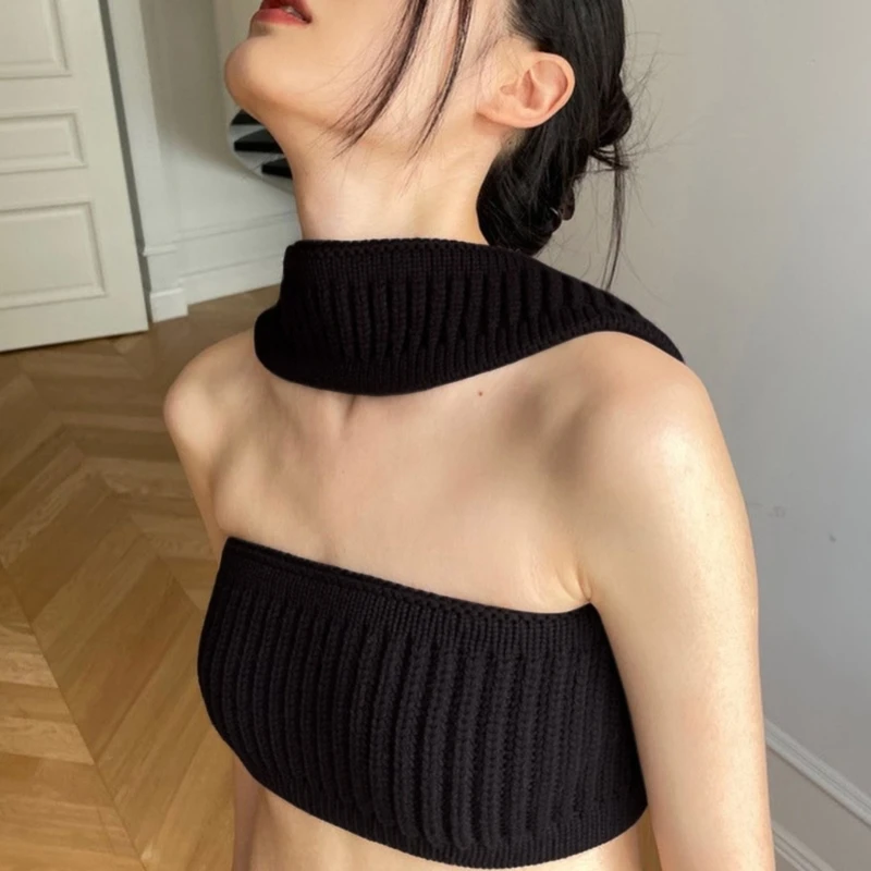 

Летний облегающий укороченный топ без рукавов с открытой спиной, однотонный вязаный облегающий свитер с вырезами в рубчик, майка на бретелях