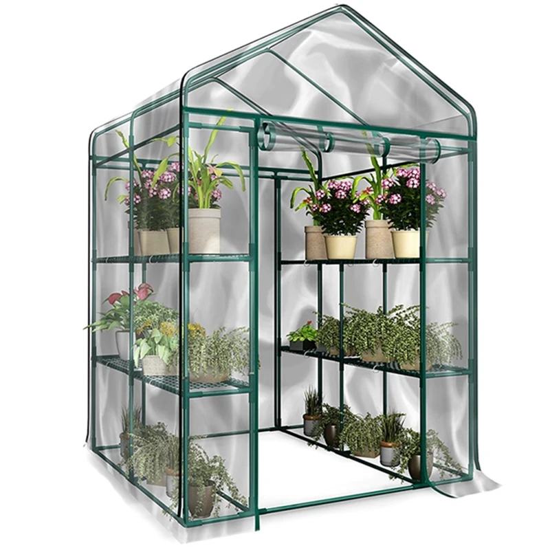 

PVC Warm Garden Tier Mini Household Plant Greenhouse Cover Waterproof Anti-UV Protect Garden Plants Flowers (Without Iron Stand)