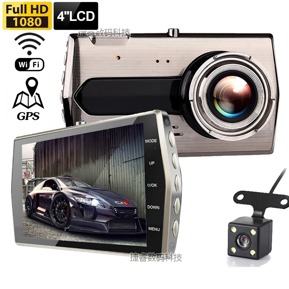 

Car DVR Dash Cam WiFi 4.0 Full HD 1080P Rear View Vehicle Camera Video Recorder Auto Dashcam Black Box GPS Track Car Accessories