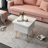 yj multi functional coffee table dual use lifting and foldable simple small apartment creative and slightly luxury side table