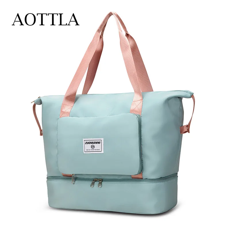 

AOTTLA High Quality Women Handbag Fashion New Folding Travel Bag Multifunction Ladies Single Shoulder Bag Weekend Sport Yoga Bag