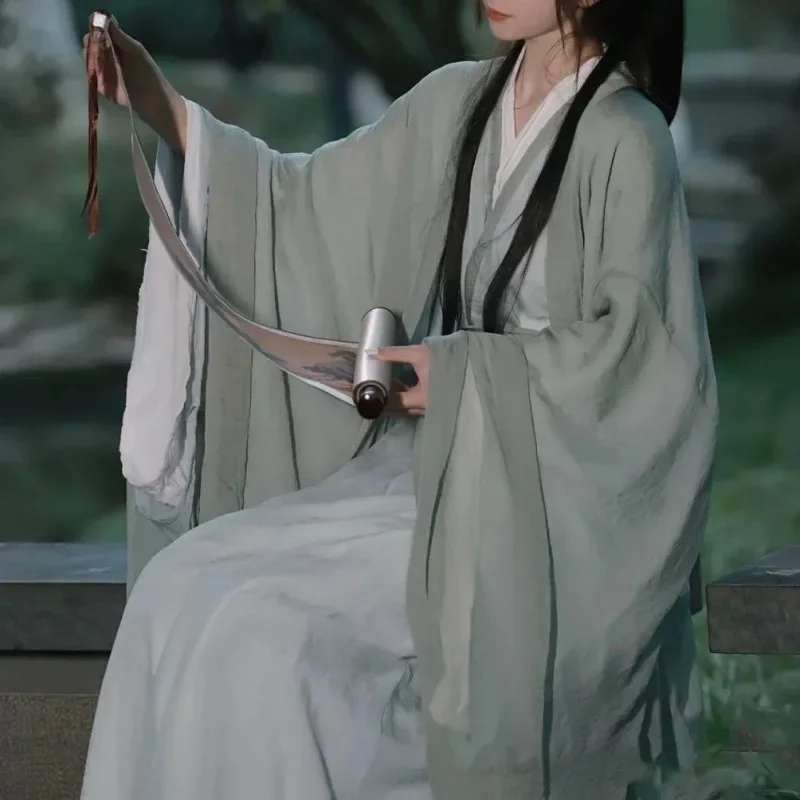 Hanfu Wei Jinfeng Женская четырехсезонная фея с перекрестным воротником и широкими