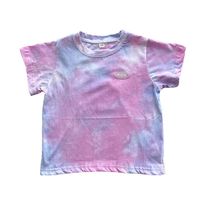 

New Child t-shirt Boy Girls Clothes Summer Short Tops stie dye Casual t-shirt for Girl Cotton Baby T-shirt Kids Clothes 2022