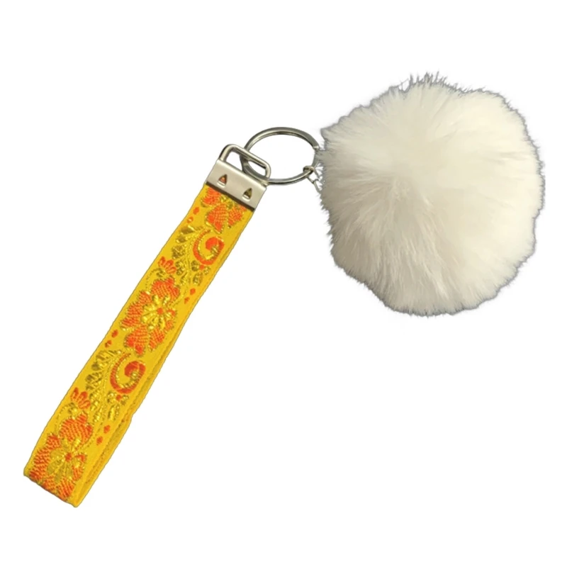 U90C милый плюшевый кулон с помпонами брелок для ключей мягкий декор