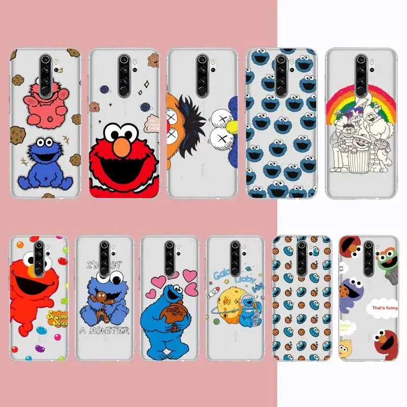 

MaiYaCa Cute Cookies ELMO Sesame Street Phone Case for Samsung A51 A52 A71 A12 for Redmi 7 9 9A for Huawei Honor8X 10i Clear