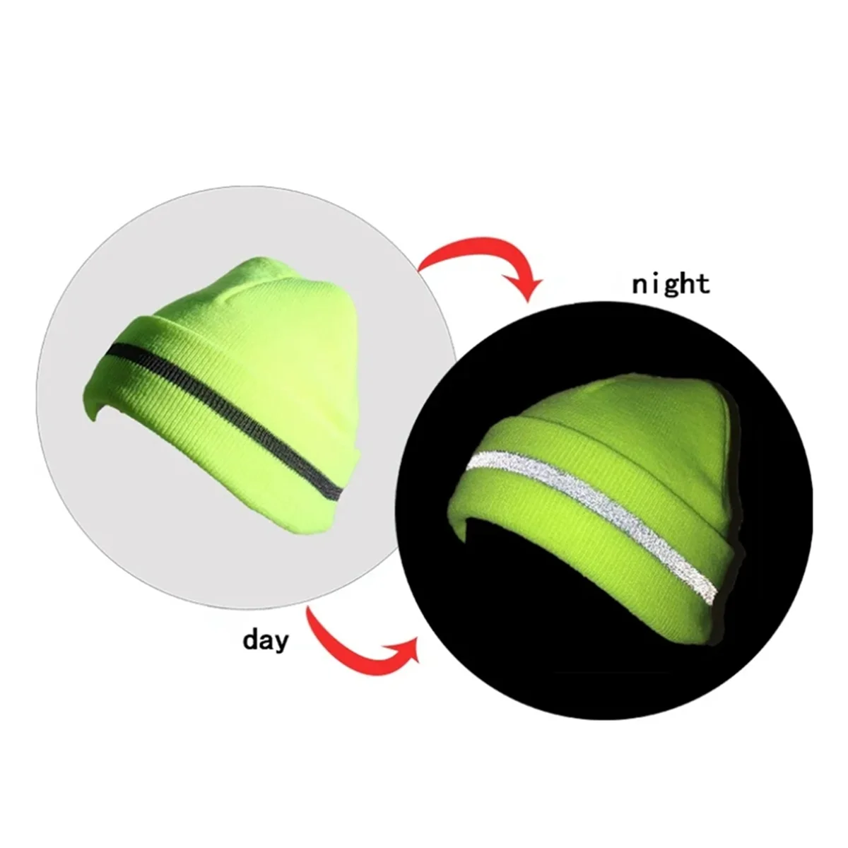 Унисекс вязаные шапки со светоотражающими полосками светящиеся уличные