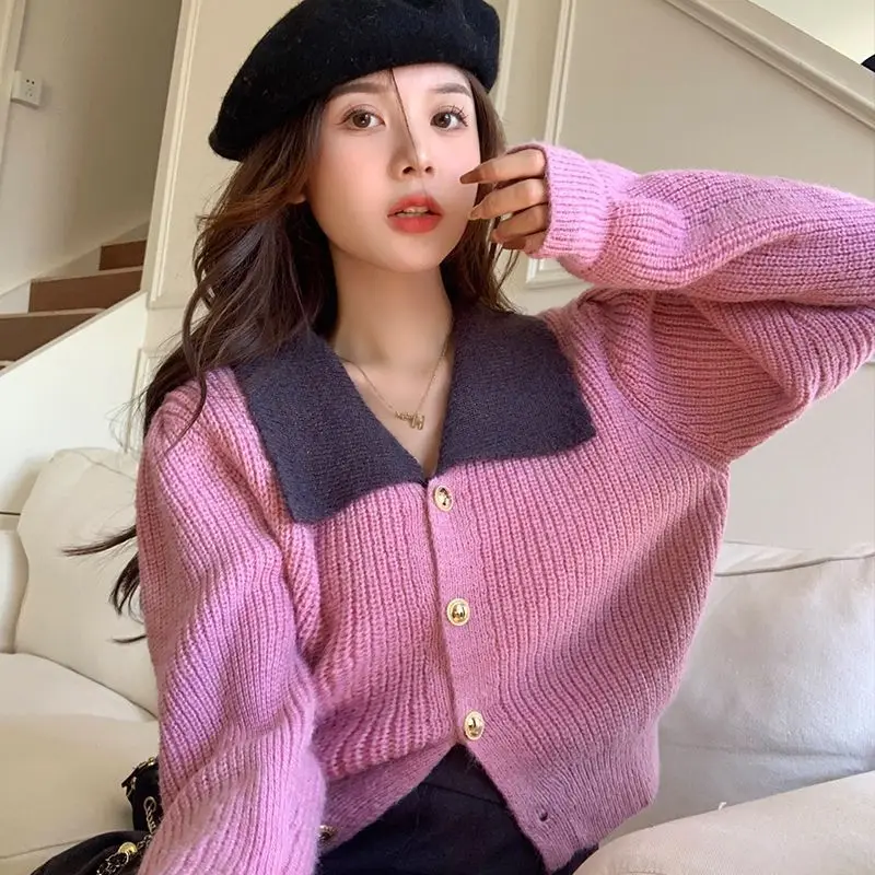 Модный повседневный женский топ на осень и зиму корейская версия серый