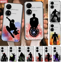 marvel team celular phone case for huawei p50 p40 p30 p20 10 9 8 lite e pro plus black etui coque painting hoesjes comic fas