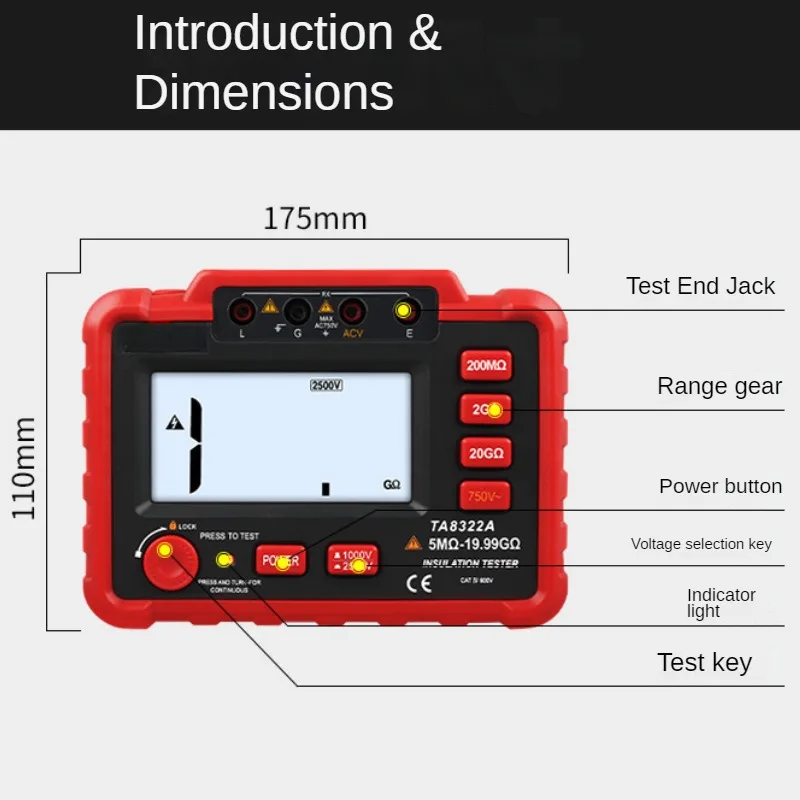 Высоковольтный электронный шейкер Megameter 500 В 1000 Электрический измеритель