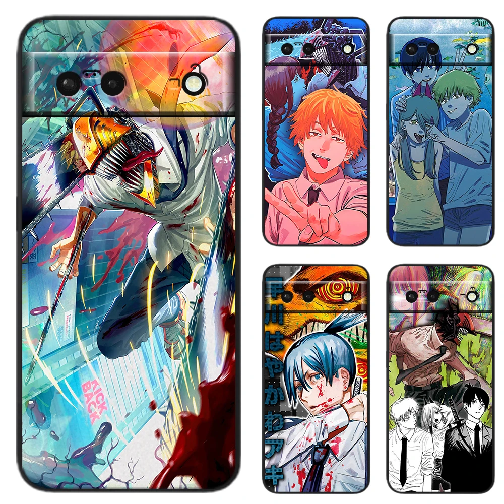 

Chainsaw Man Denji Hayakawa Aki Phone Case For Google Pixel 4 4A 5 5A XL 6 6A 5G 7 Pro Black Soft Cover Fundas Coque Cover