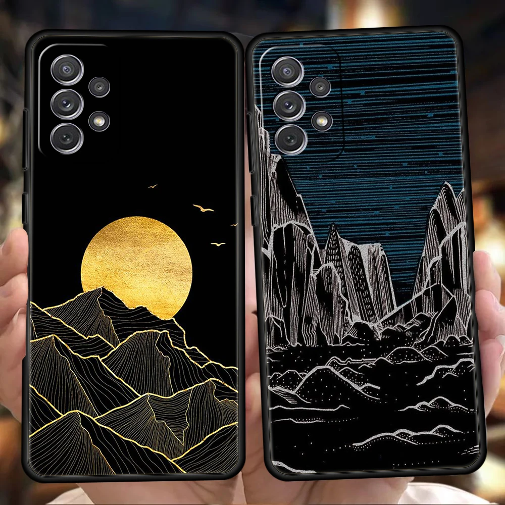 

Golden Sunrise Phone Case Cover for Samsung Galaxy A13 A14 A22 A32 A33 A34 A52 A72 A11 A51 A71 5G Shockproof Soft Shell Capa Bag