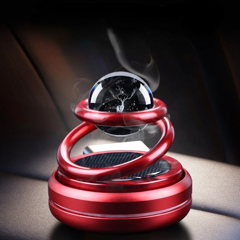 

Solar Magnetic Levitation Car Rotating Ornaments Car Decoration Double Ring Suspension Car Air Freshener Creative Gift