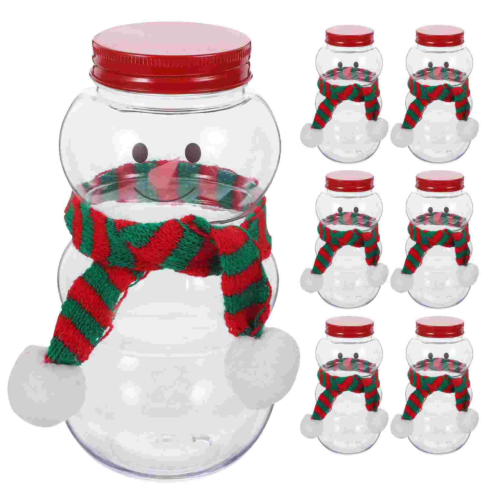 

10 Sets Drink Cup Water Empty Bottles Milk Wrapping Juice Lids Cover Portable Candy Jars Snowman The Pet Beverage