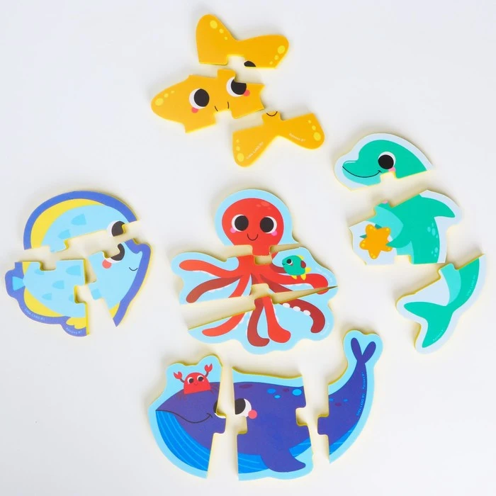 Макси Ванна Пазл Морские Друзья Тройная 5 Пазлов 15 Кусков 7345333 для детей, девочек, мальчиков, Подарки, Увлечения, Малыши, Детские Игрушки, Игрушка, Малыш.