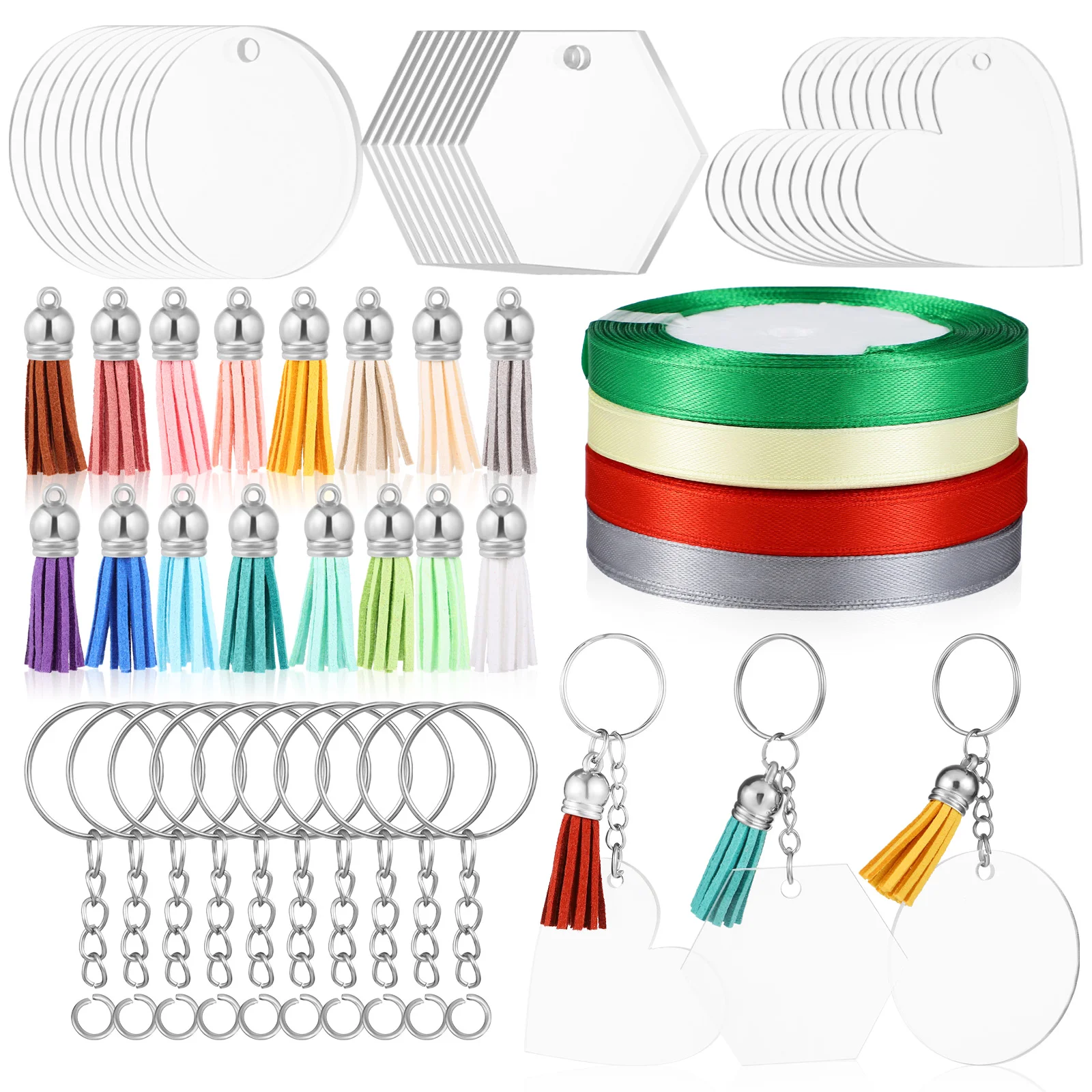 

Пустые Брелоки для ключей, акриловые брелоки, виниловые прозрачные брелоки «сделай сам», пустые кольца с отверстием в виде пучка и сердца, р...