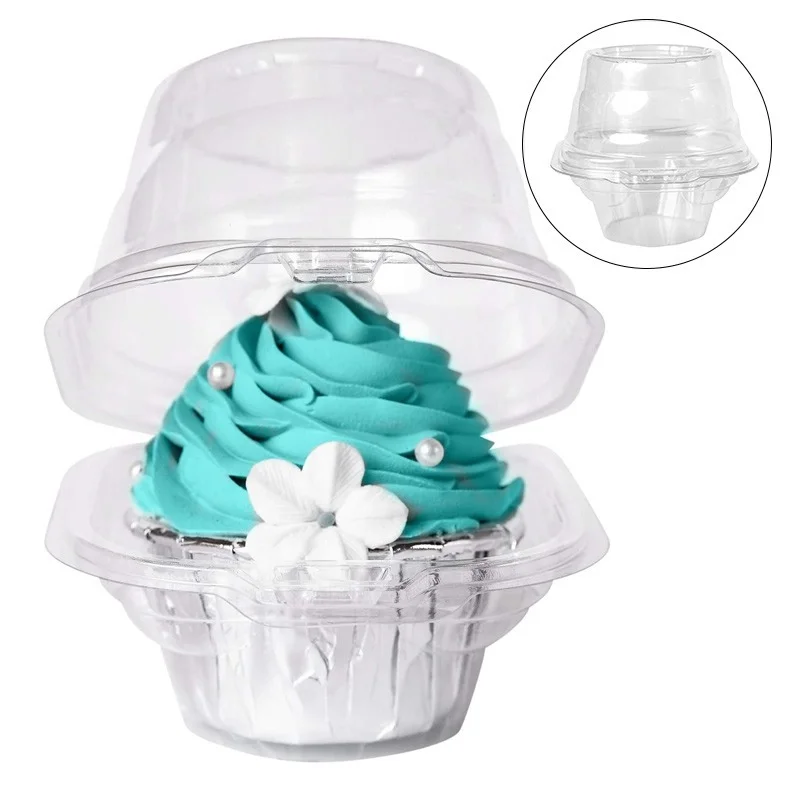 

50PCS Transparent Cake Cup Box Food Storage Box Cup Cake Box Plastic Disposable Glass Drinks Transparent Cupcake Pudding Boxes