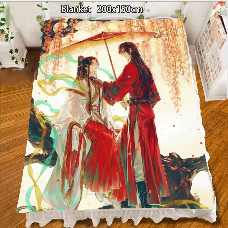 

Anime Fleece Blanket Tian Guan Ci Fu Xielian quilt carpet soft Bedding Accessories 200x150cm