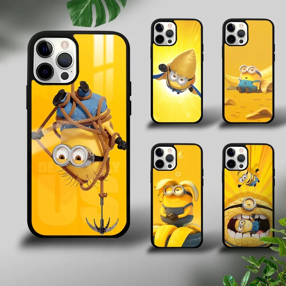 Милый Забавный чехол M-Min-ions для телефона iPhone 16 15 14 13 12 11 Pro Xs Max Mini Plus Celulares Hard Funda