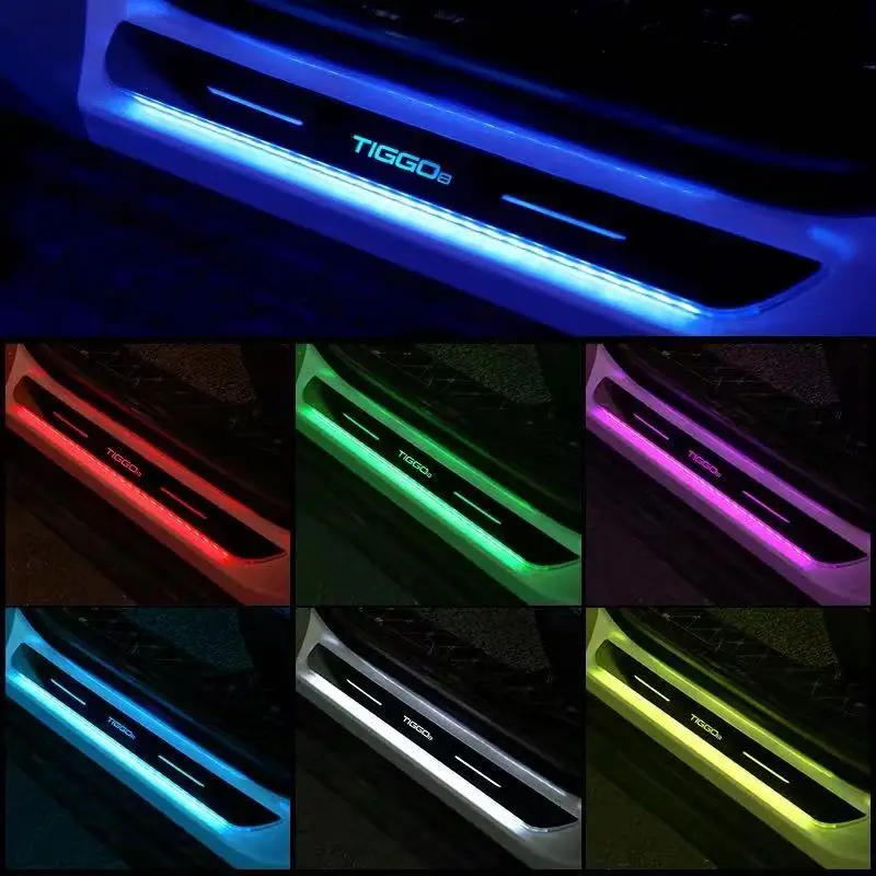 

For CHERY TIGGO 8 PLUS car decoration light Car USB Power LED Welcome Pedal Light car Prevent scratches Pedal Sill Pathway lamp